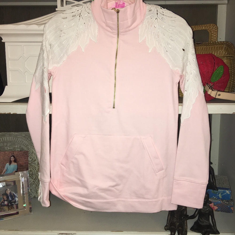 nwt Lilly pulitzer popover pink with lace xXS